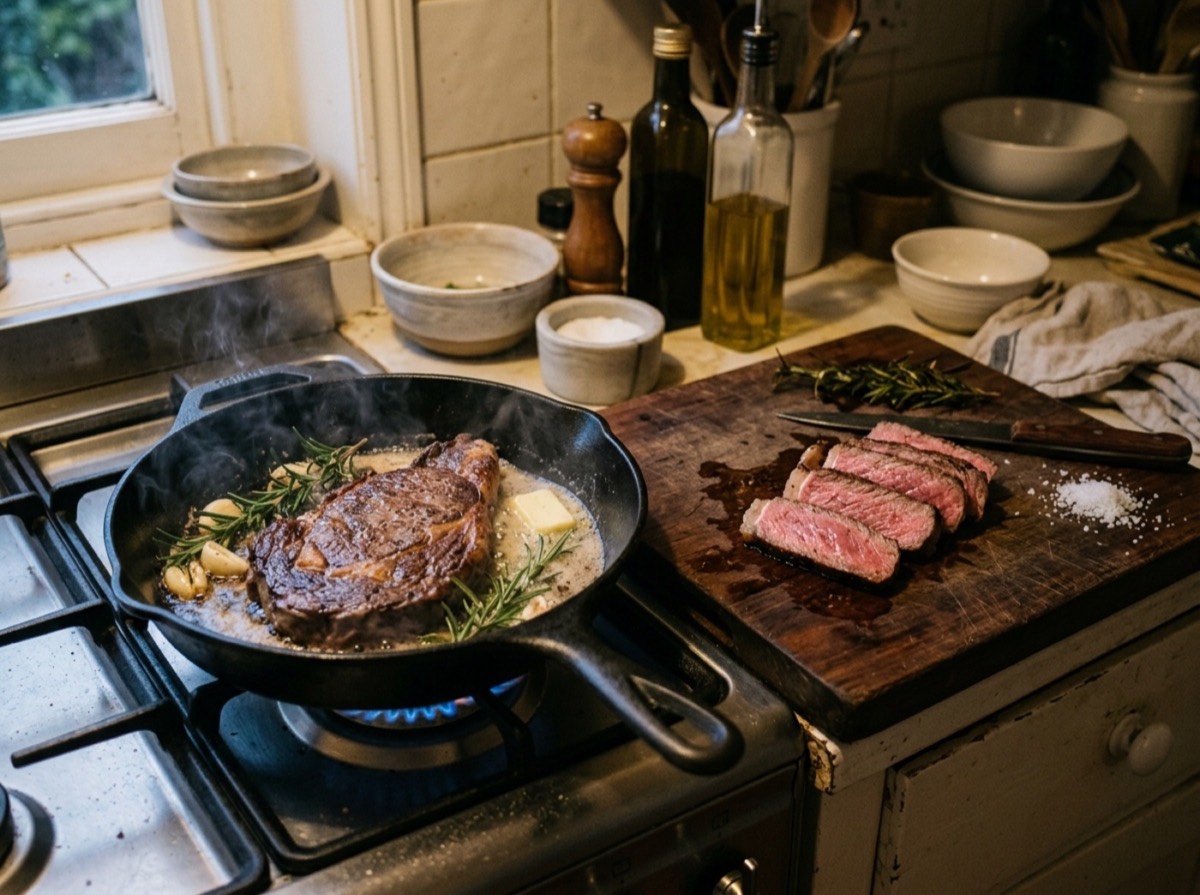 How to cook a steak in a pan: doneness, timing and resting