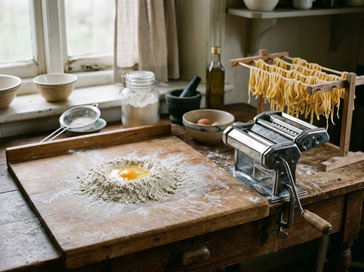 How to make fresh pasta by hand: dough, rolling, cutting and cooking